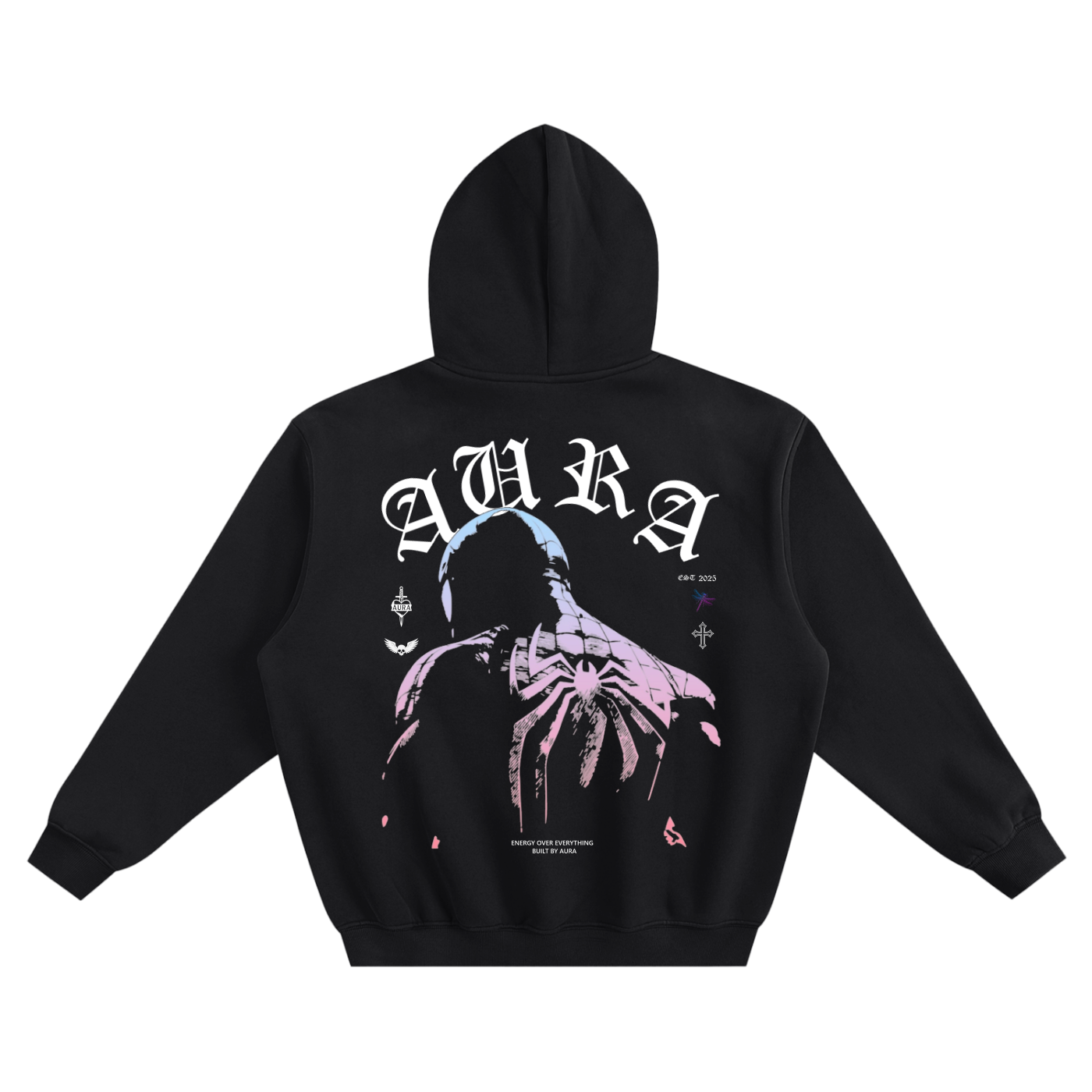 Aura Spider-Man Heavyweight Zip-Up Hoodie – Durable Full-Zip Streetwear for Men and Women - Aura Linen