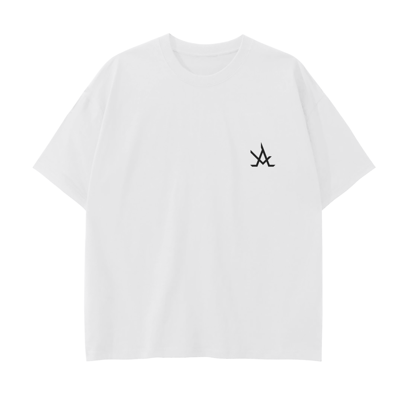 White Angel Graphic Tee with minimalist black logo, loose fit, 100% cotton streetwear top