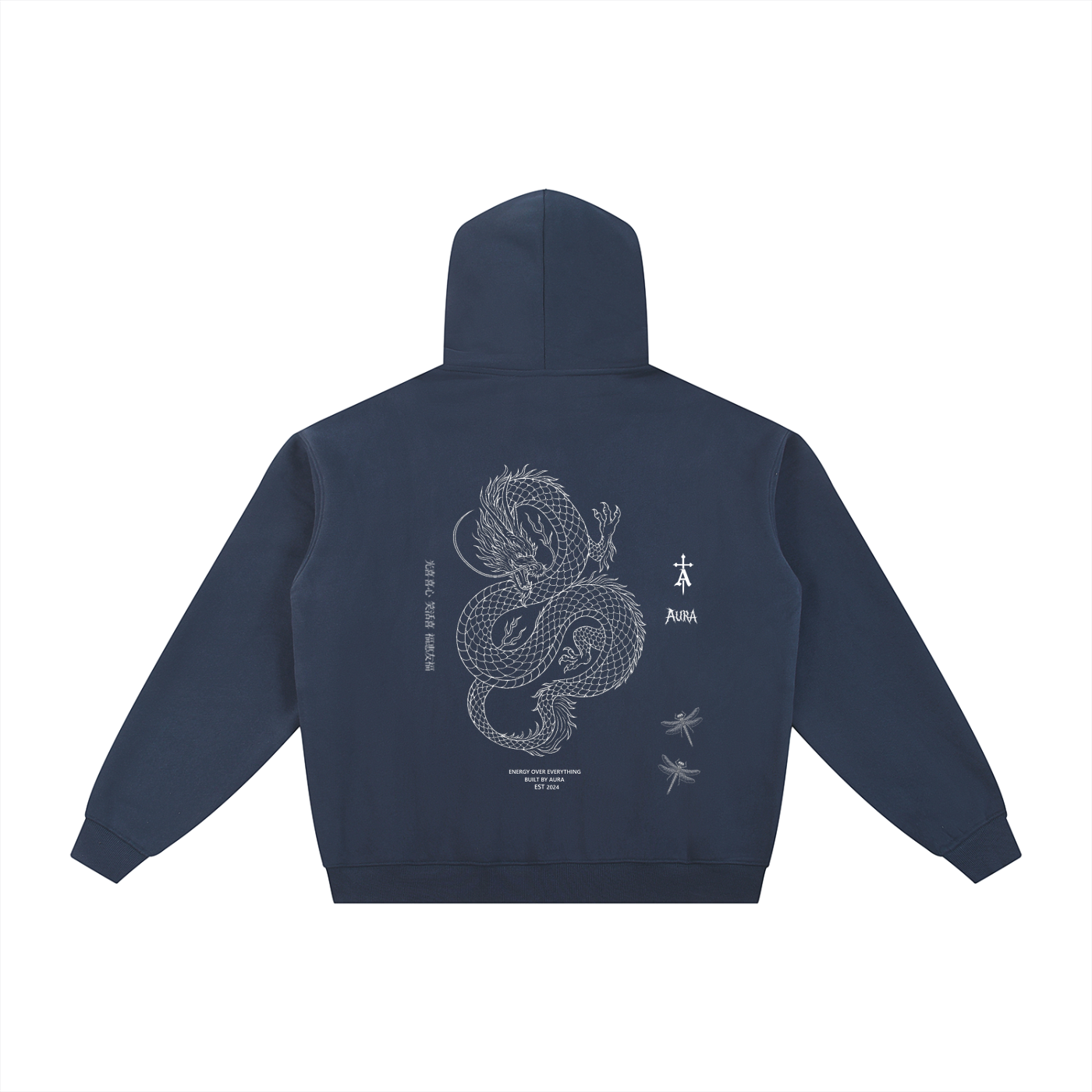 Aura Essential Heavyweight High-Neck Zip-Up Hoodie – Minimal Unisex Street Style Outerwear - Aura Linen