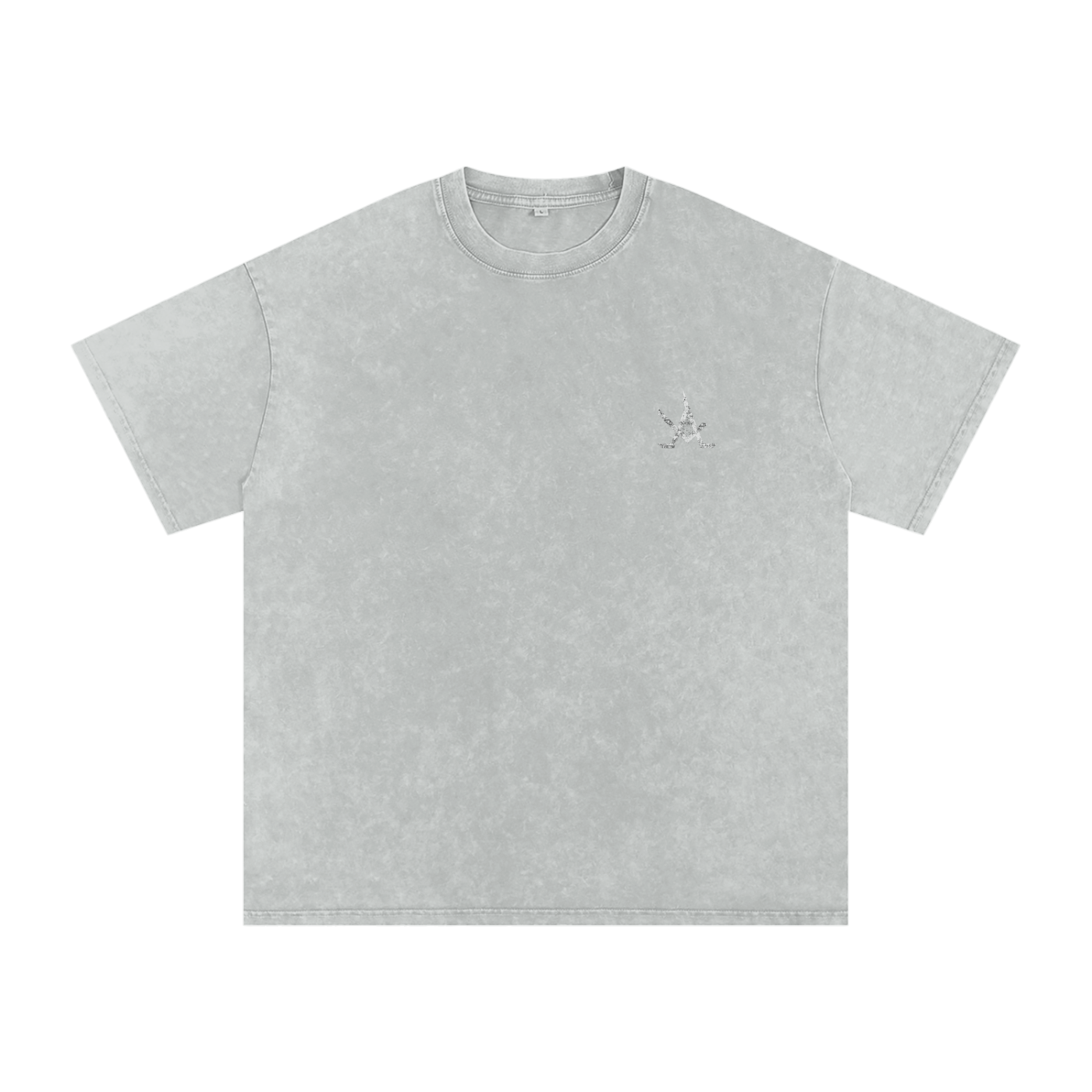 Unisex Logo Acid Wash oversize t-shirt in light grey cotton with round neck and short sleeves