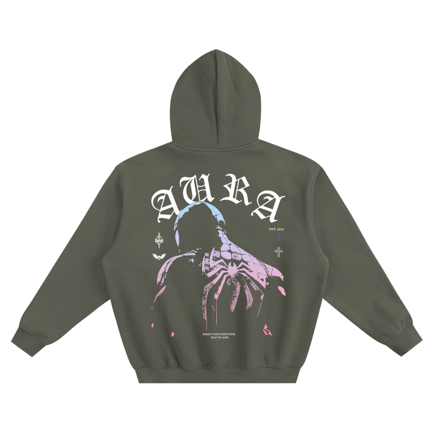Aura Spider-Man Heavyweight Zip-Up Hoodie – Durable Full-Zip Streetwear for Men and Women - Aura Linen
