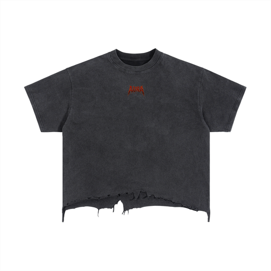 Vintage Wash Boxy Distressed Hem T-Shirt