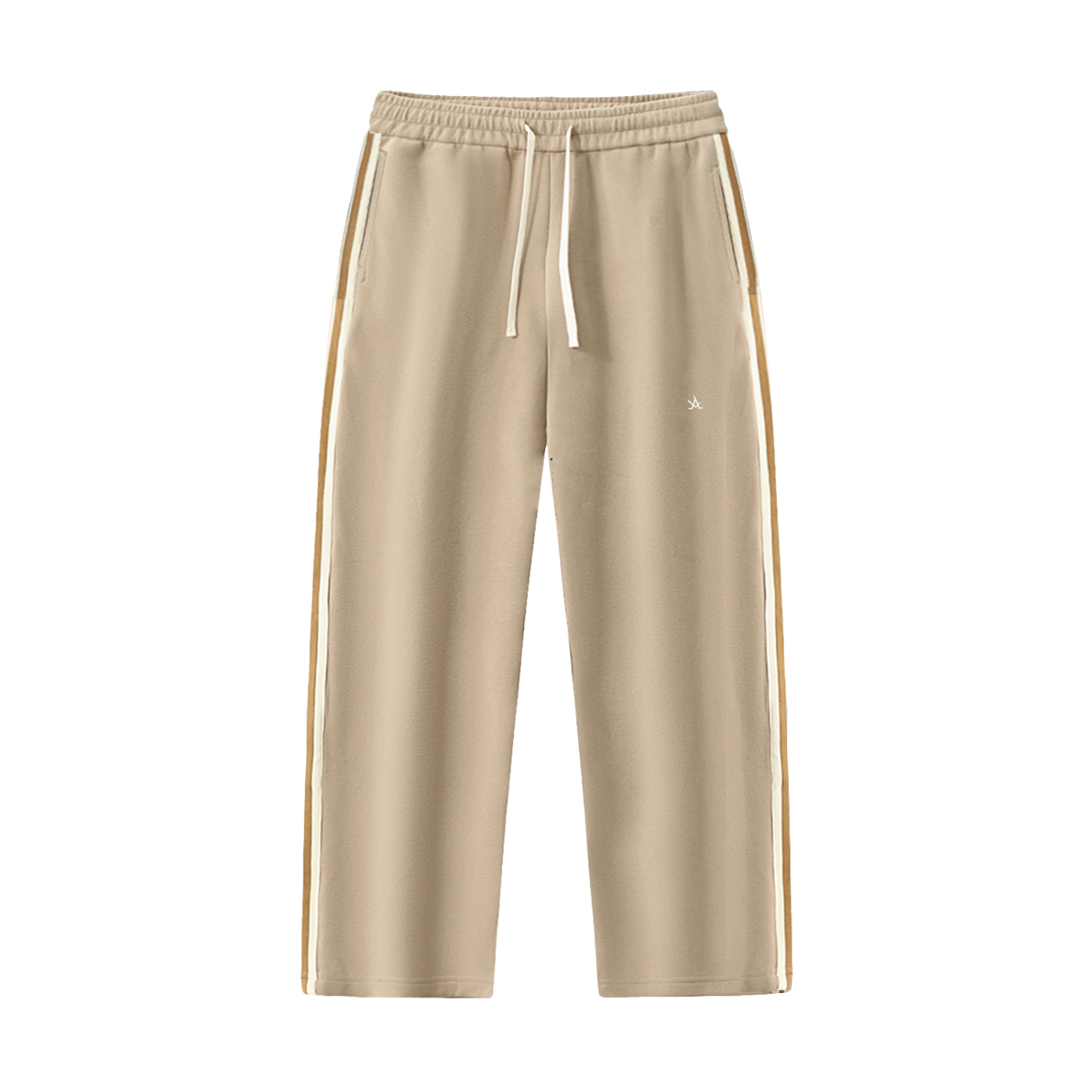 Contrast Side-Stripe Straight-Leg  Pants - Aura Linen