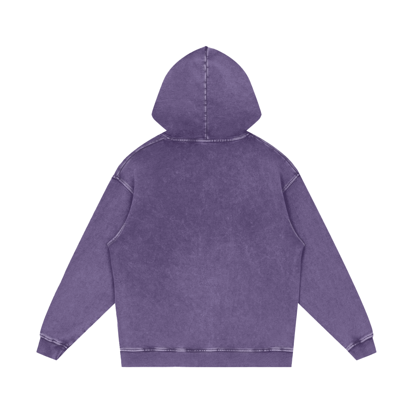 Unisex oversized purple logo acid wash hoodie 100% cotton casual streetwear