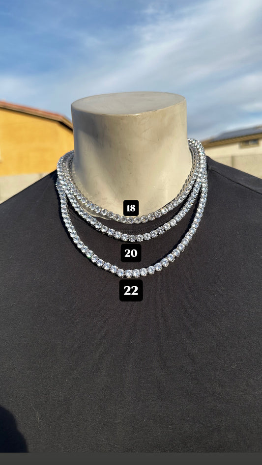 Iced Moissanite Tennis Chain – 925 Sterling Silver - Aura Linen