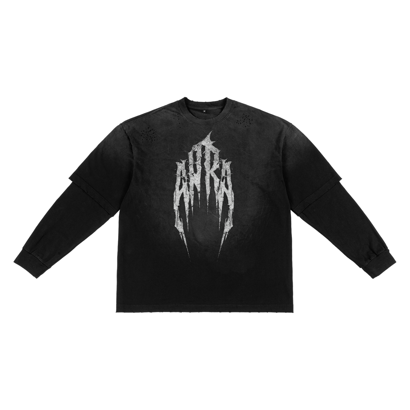 Aura Sunfade Hand-Frayed Faux Two-Piece T-Shirt – Layered Vintage Streetwear Look - Aura Linen