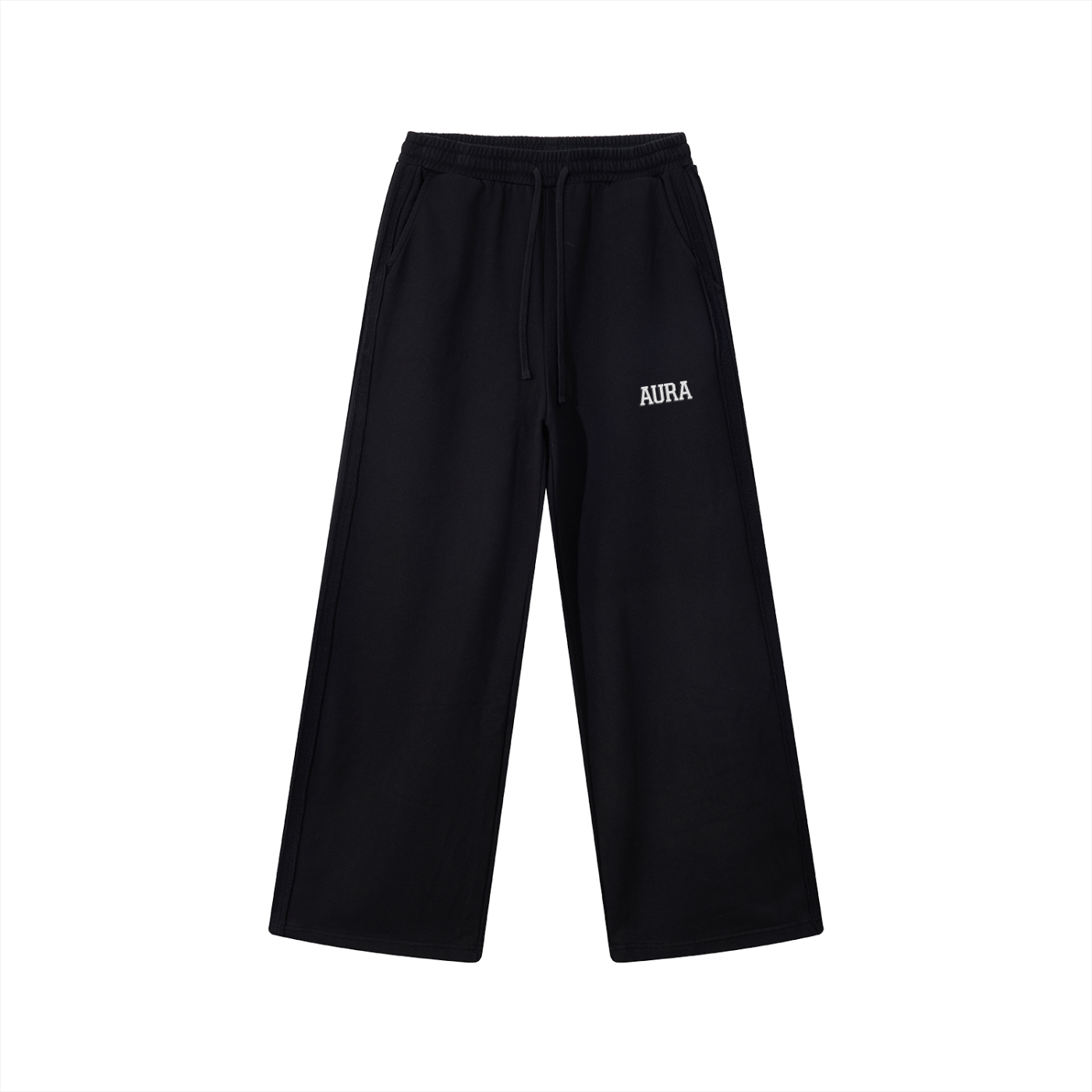 Contrast Tape Straight-Leg Sweatpants - Aura Linen