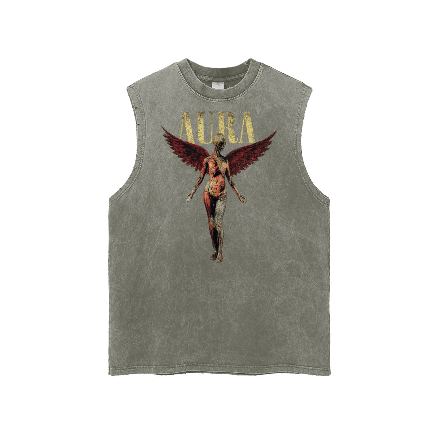 Snow Washed Frayed Hem Tank Top