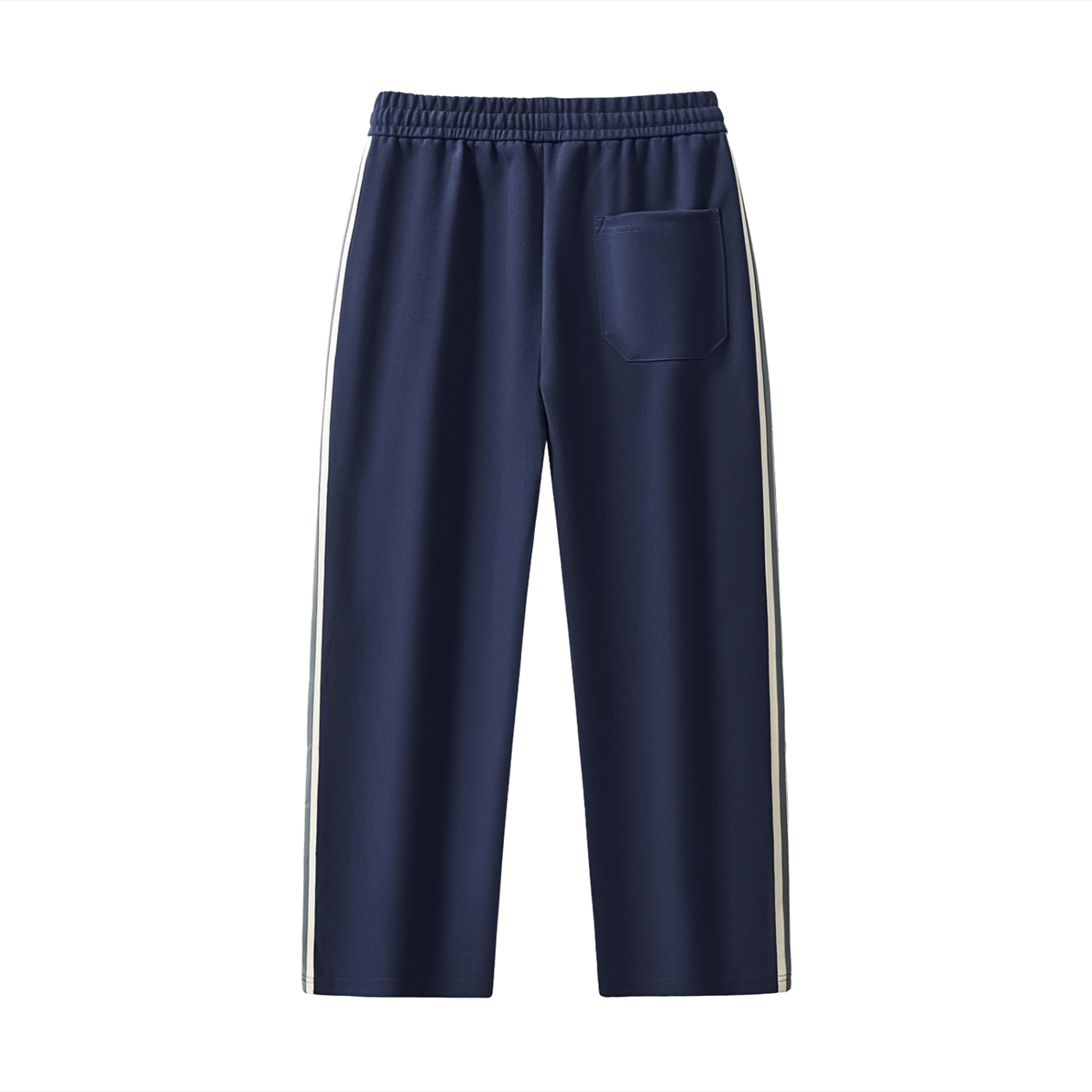 Contrast Side-Stripe Straight-Leg  Pants - Aura Linen