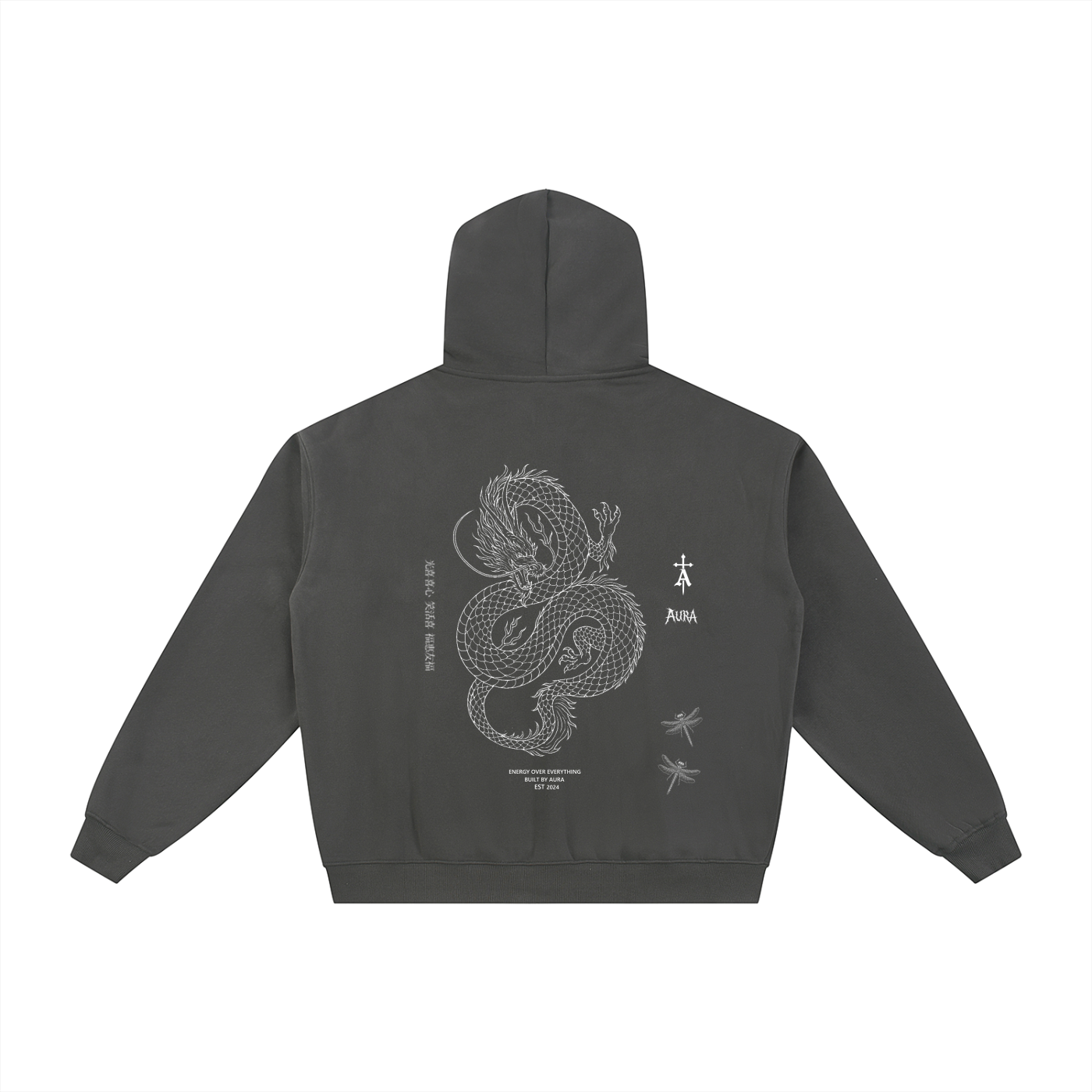 Aura Essential Heavyweight High-Neck Zip-Up Hoodie – Minimal Unisex Street Style Outerwear - Aura Linen