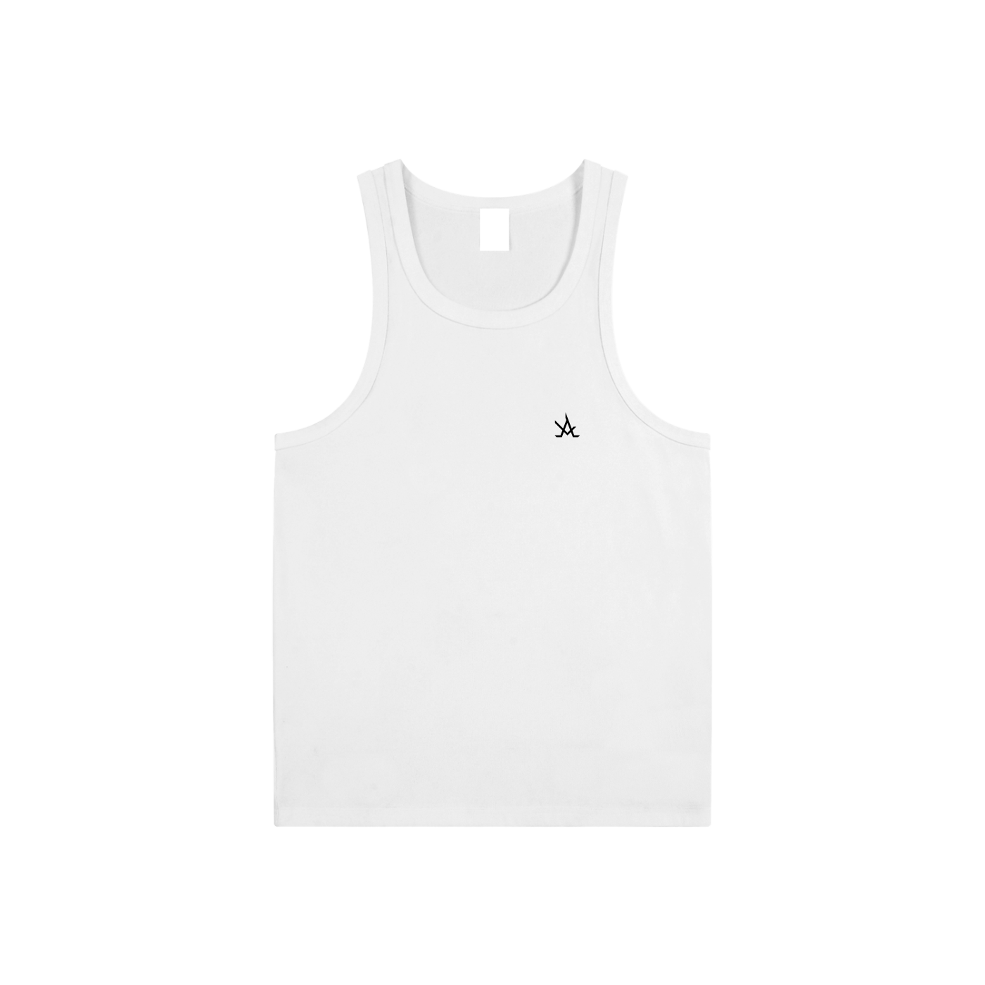 Men's white performance tank top sleeveless bodycon cotton blend sport gym wear
