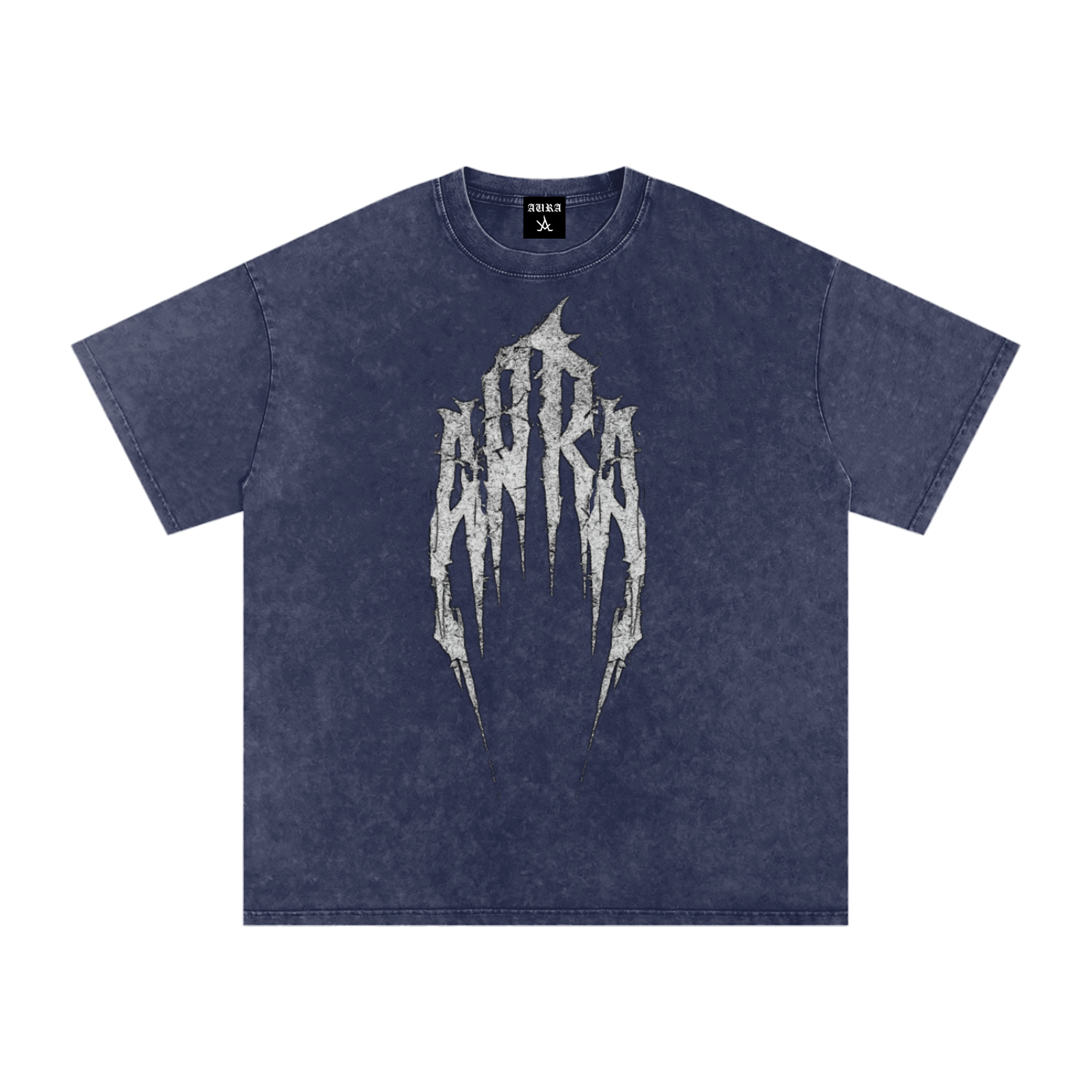 Snow Washed Oversized Cotton T-Shirt - Aura Linen