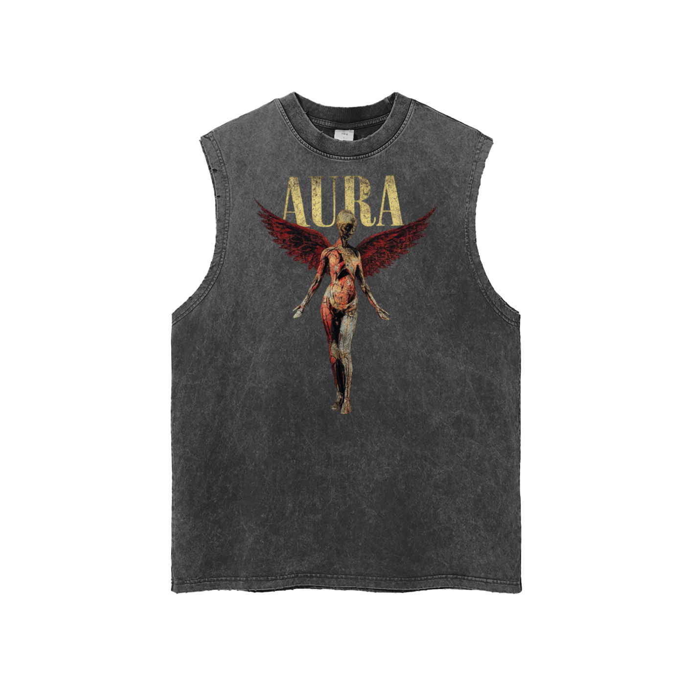 Snow Washed Frayed Hem Tank Top