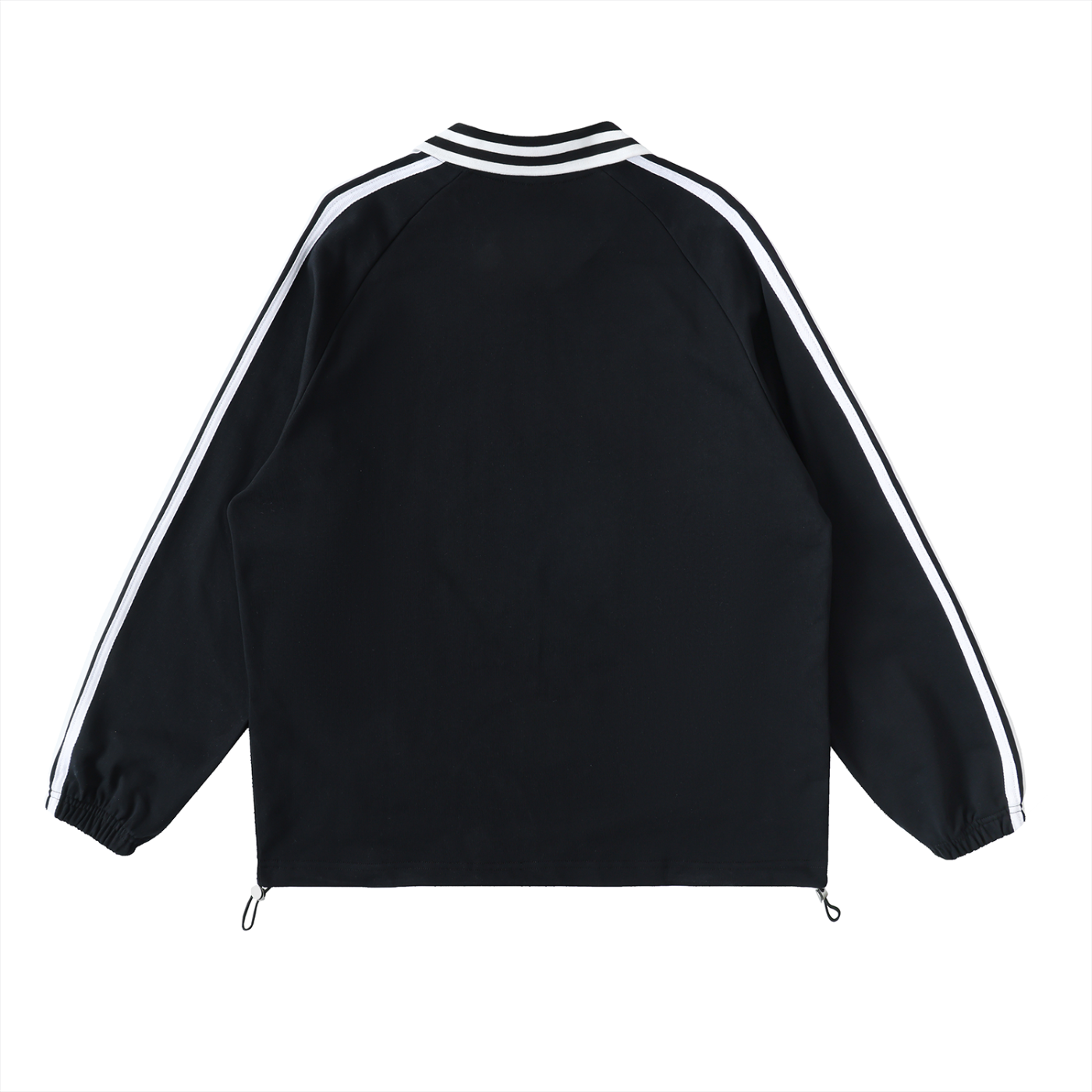 Contrast Striped Lapel Collar Sweatshirt - Aura Linen