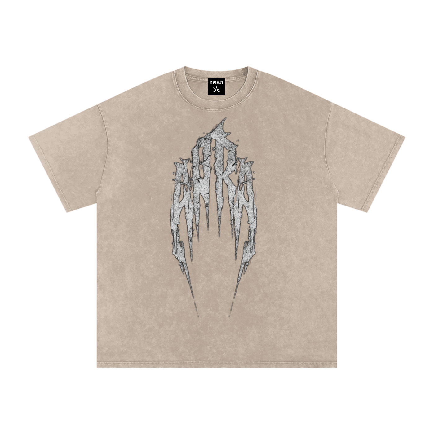 Snow Washed Oversized Cotton T-Shirt - Aura Linen