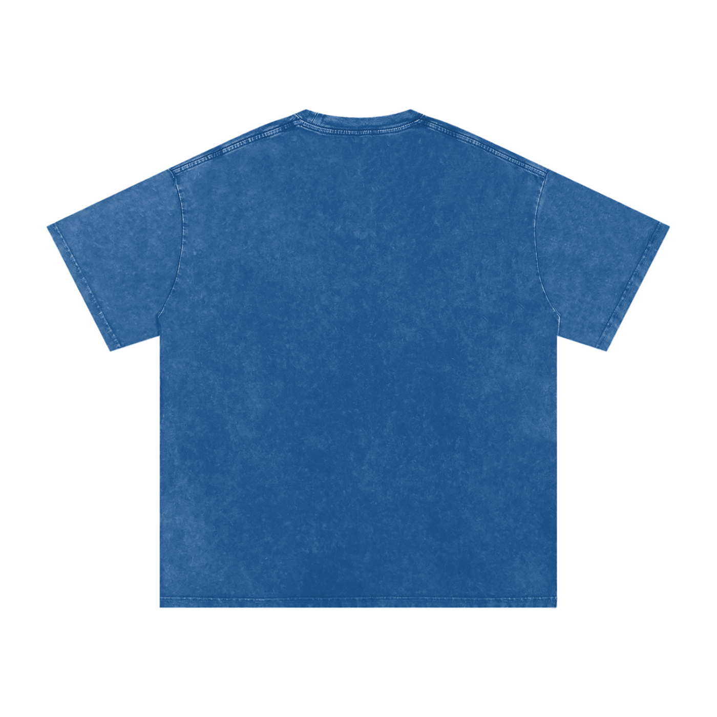 Unisex Logo Acid Wash oversized blue cotton t-shirt with short sleeves and round neck