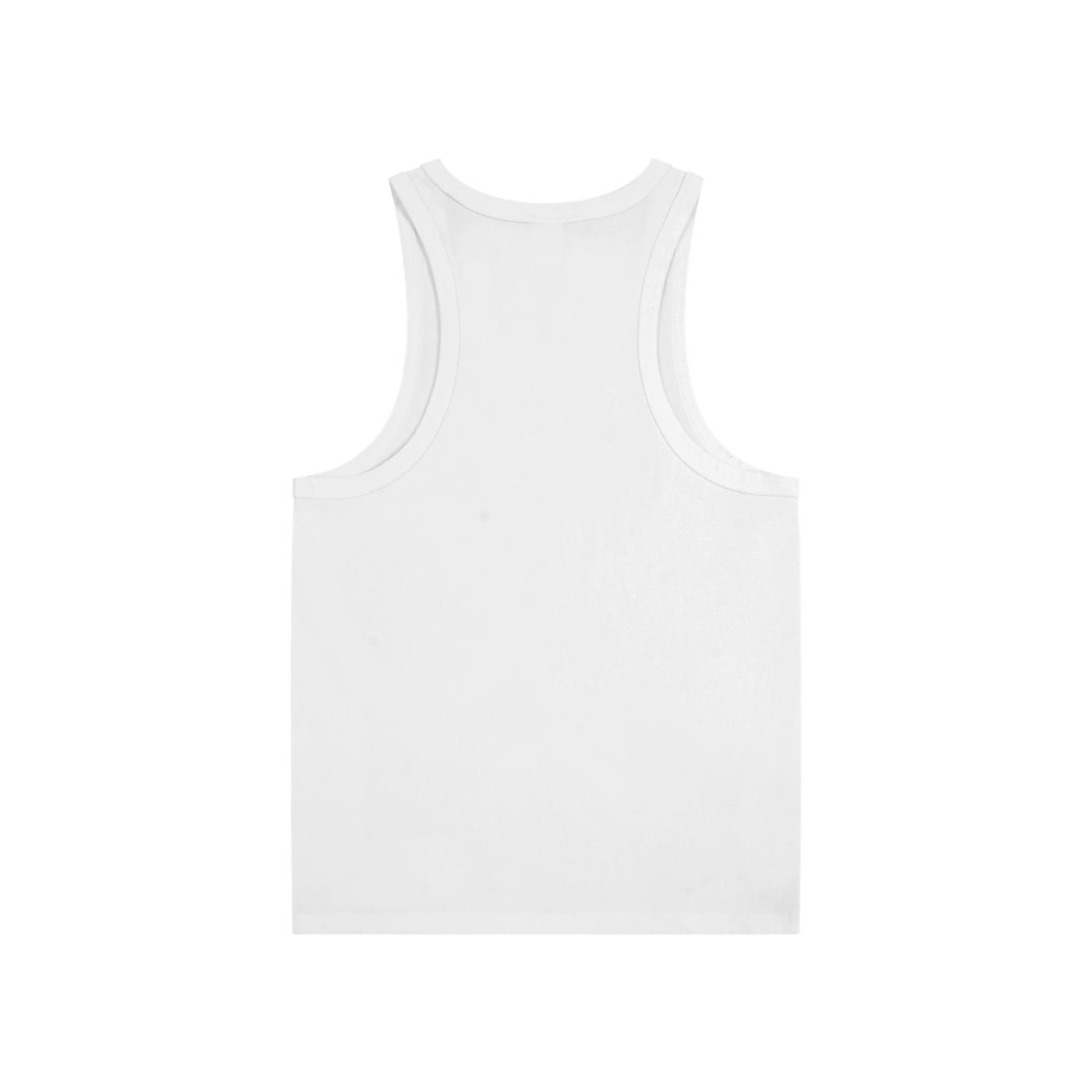 Men's white performance tank top sleeveless bodycon cotton blend activewear