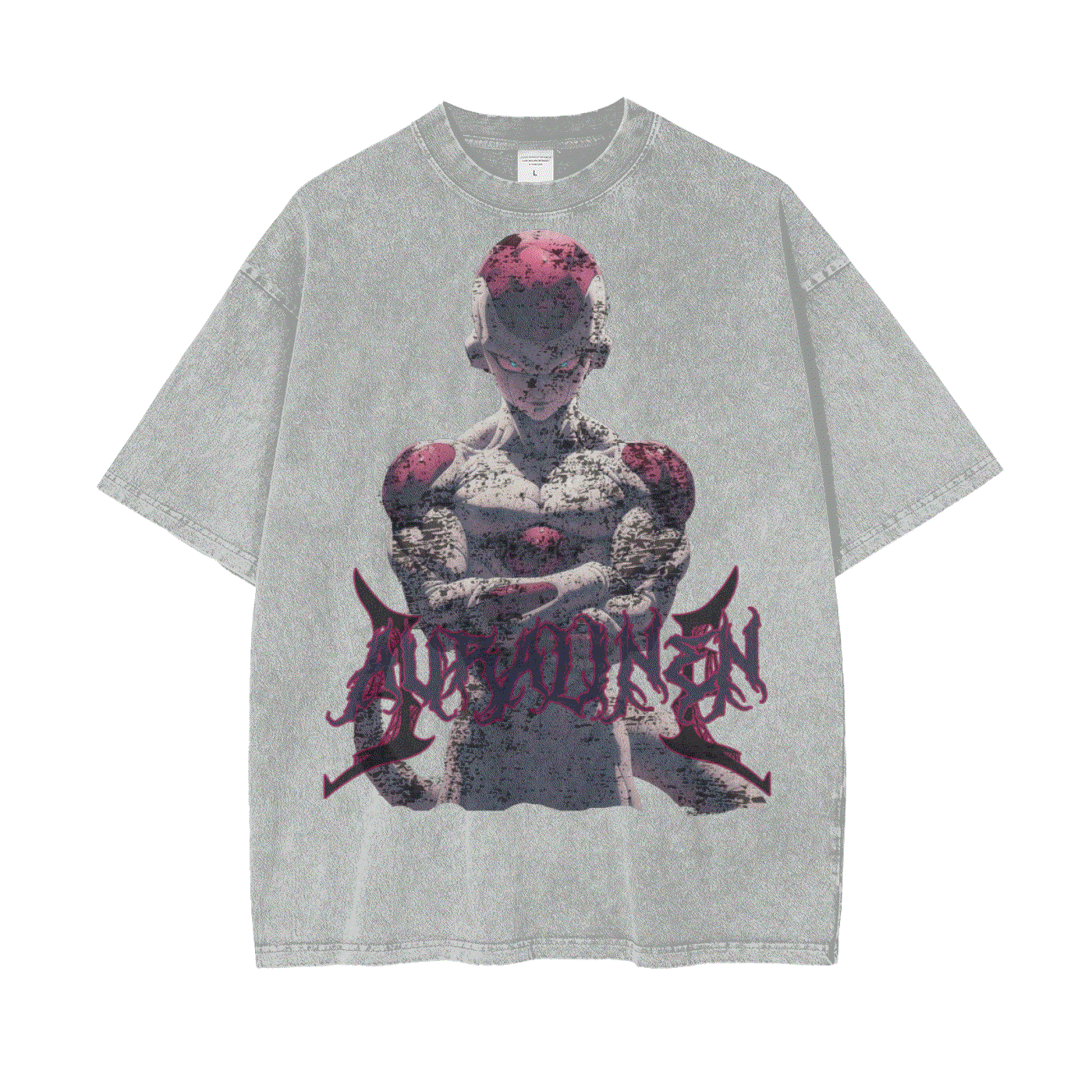 Freeza Aura Tee casual grey cotton t-shirt with printed graphic, short sleeves, round neck, and relaxed fit
