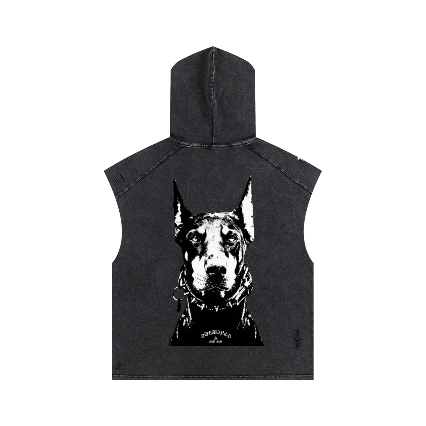 Snow Washed Boxy Hooded Tank Top - Aura Linen