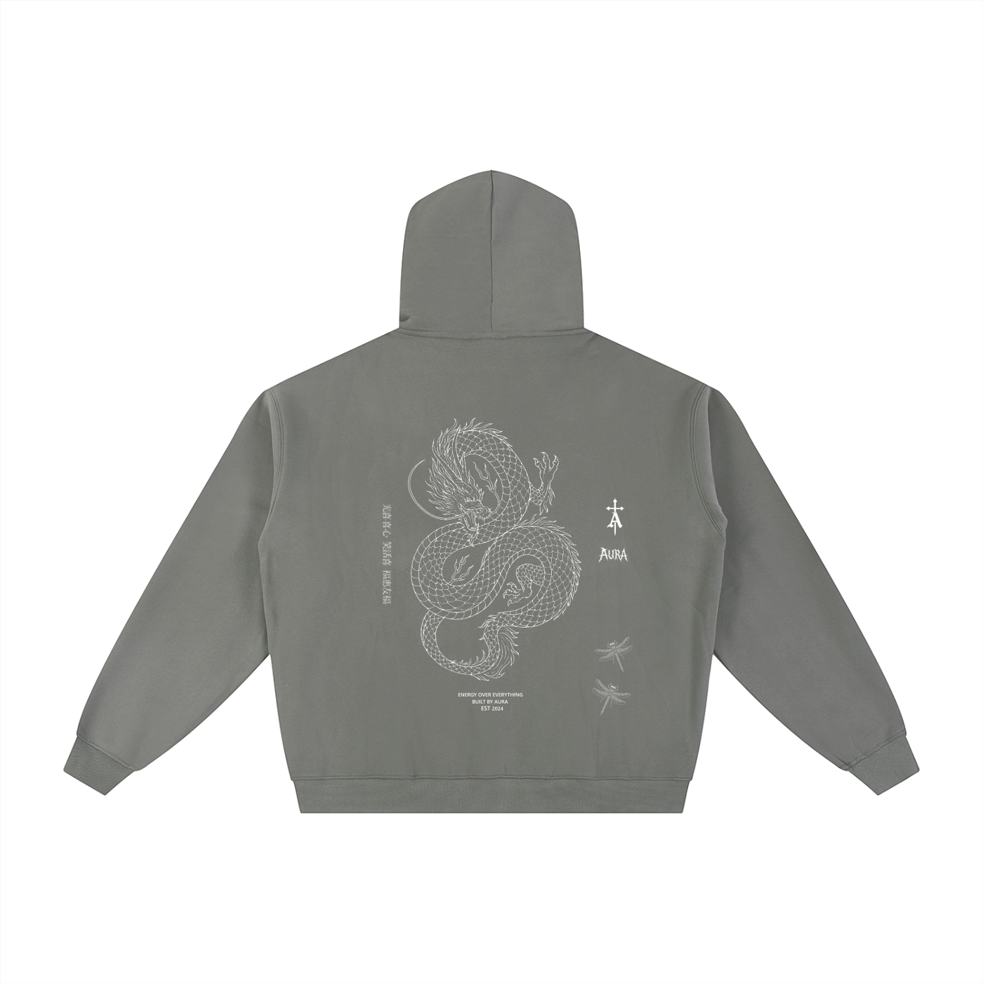 Aura Essential Heavyweight High-Neck Zip-Up Hoodie – Minimal Unisex Street Style Outerwear - Aura Linen