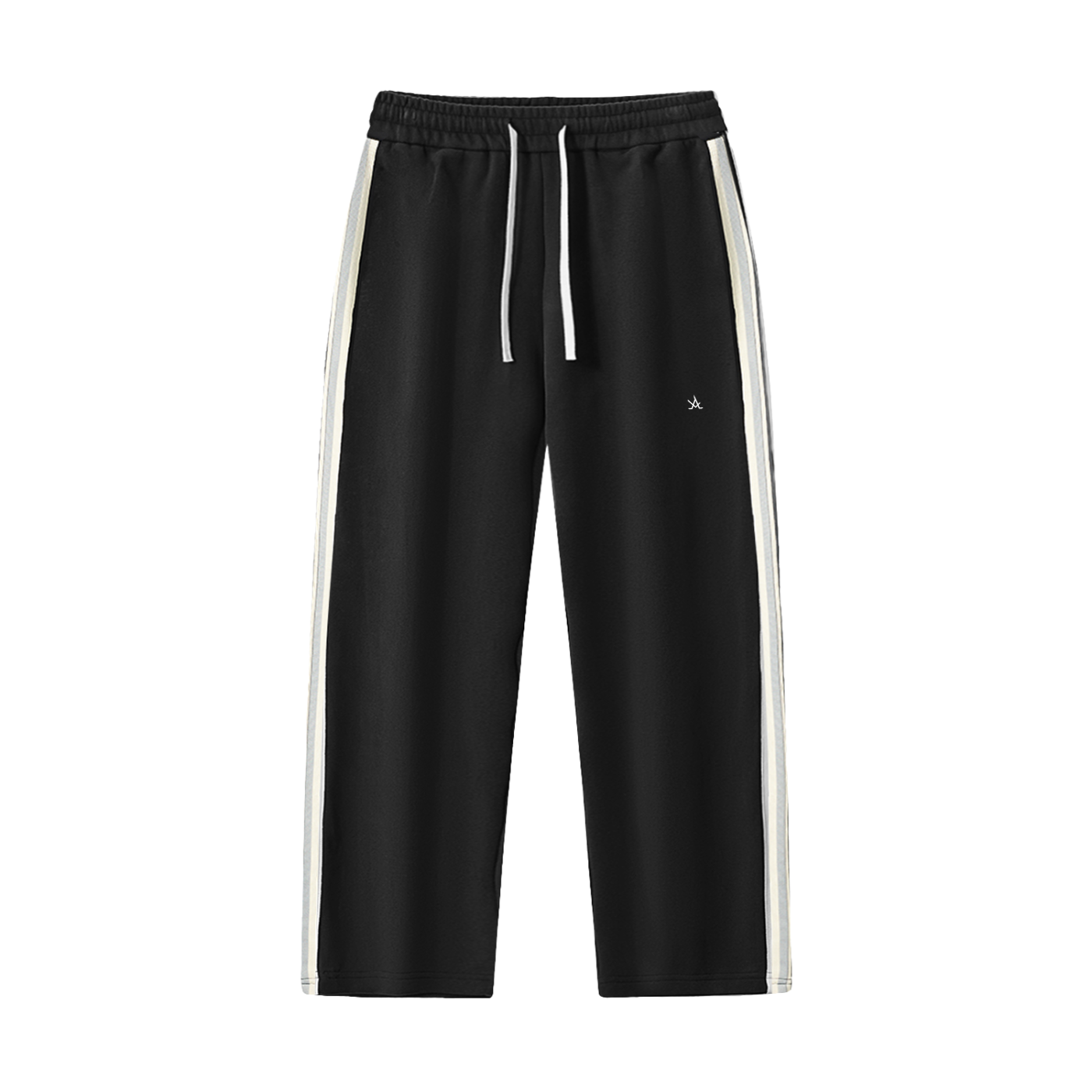 Contrast Side-Stripe Straight-Leg  Pants - Aura Linen