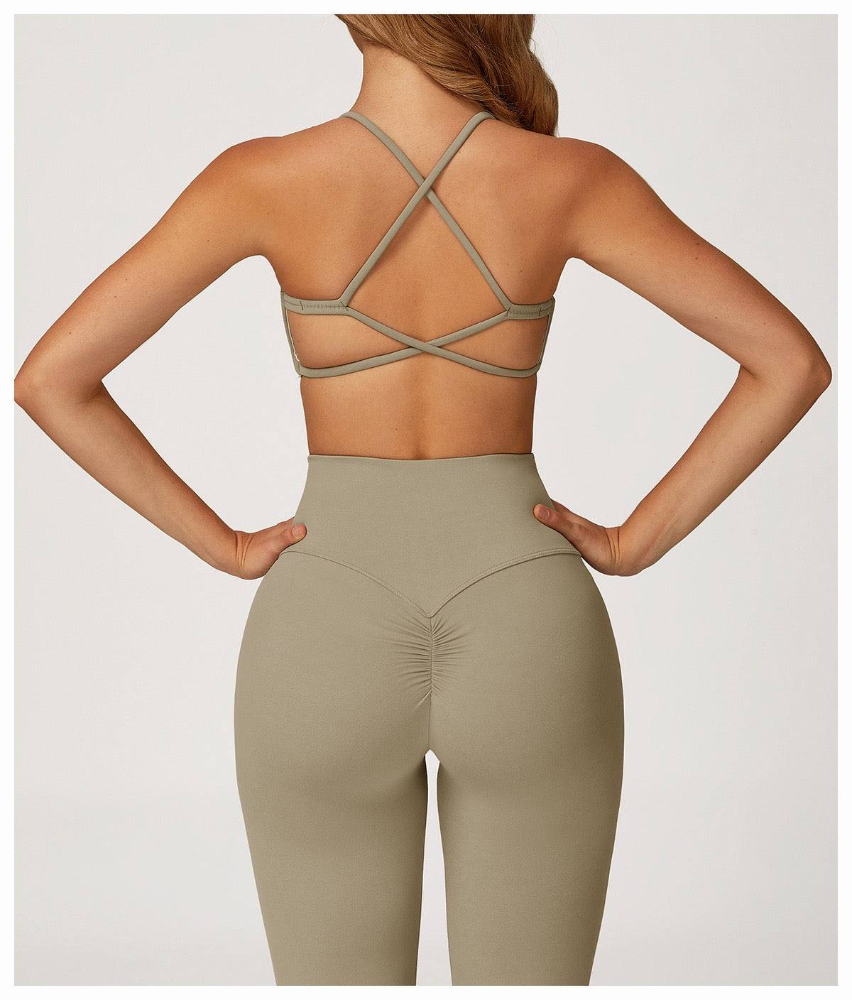 Aura Sports Bra – Graphic Logo Gym Top - Aura Linen