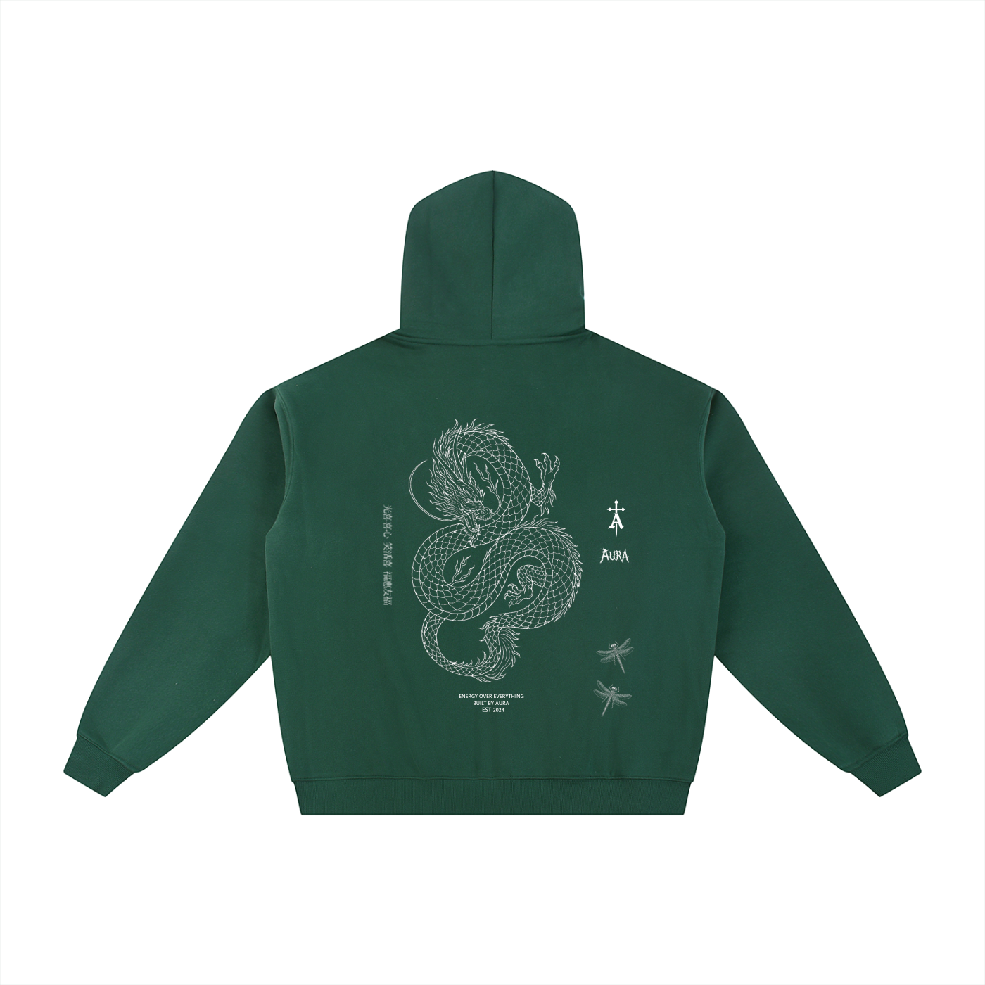 Aura Essential Heavyweight High-Neck Zip-Up Hoodie – Minimal Unisex Street Style Outerwear - Aura Linen