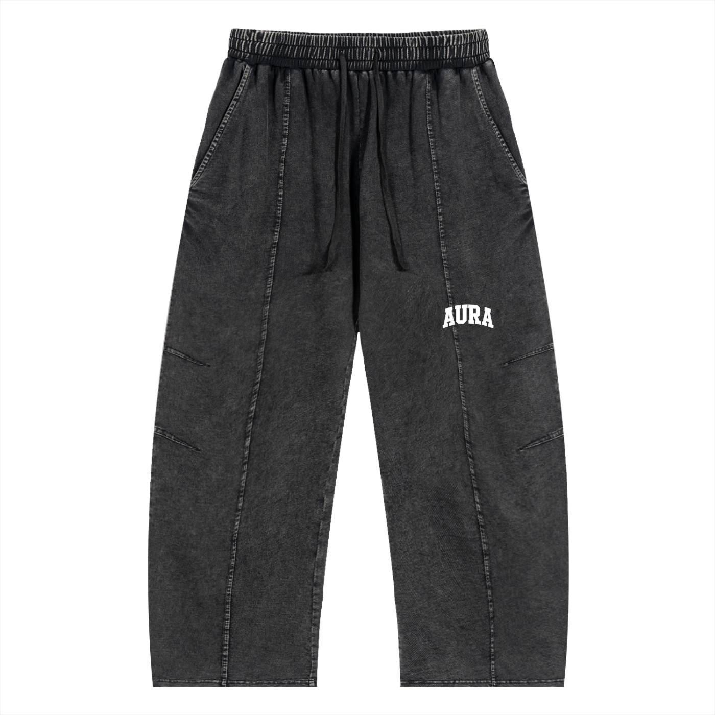 Snow Wash Drawstring Cotton Pants