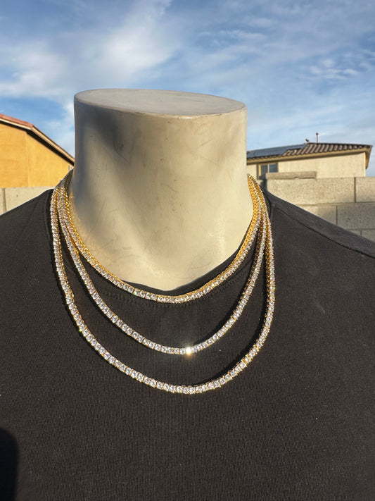 Sterling Silver Moissanite Tennis Chain – 18–22 Inch Adjustable 3mm - Aura Linen