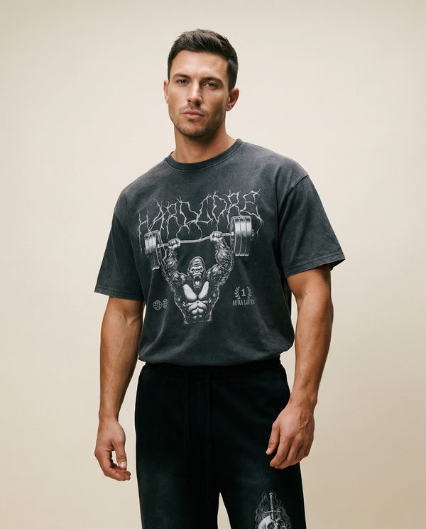 Hardcore Gorilla Tee – Vintage Animal Graphic Urban Shirt