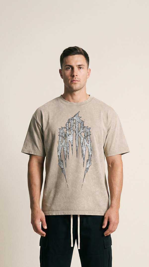 Snow Washed Oversized Cotton T-Shirt