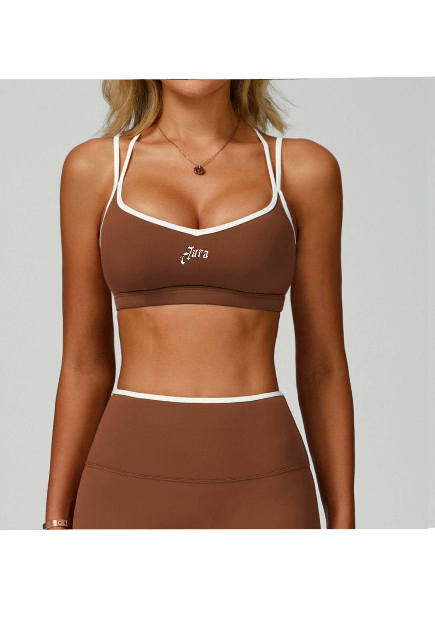 Aura Sports Bra – Women’s Graphic Activewear Top - Aura Linen