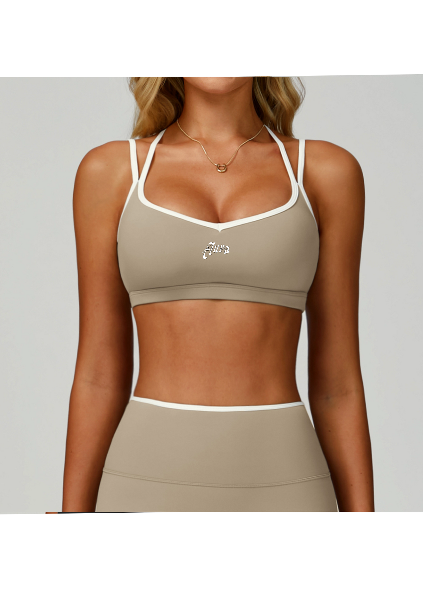 Aura Sports Bra – Women’s Graphic Activewear Top - Aura Linen