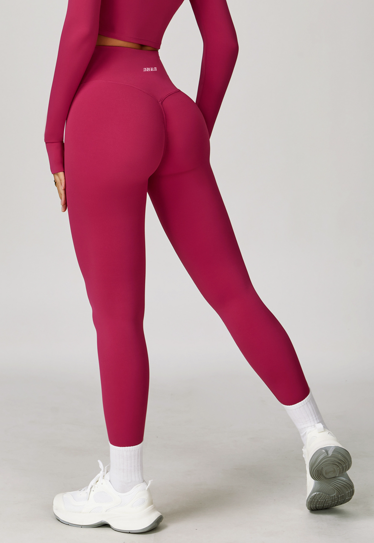 Aura Women’s Plum Leggings high-waist gym and yoga pants with squat-proof, stretchy fabric