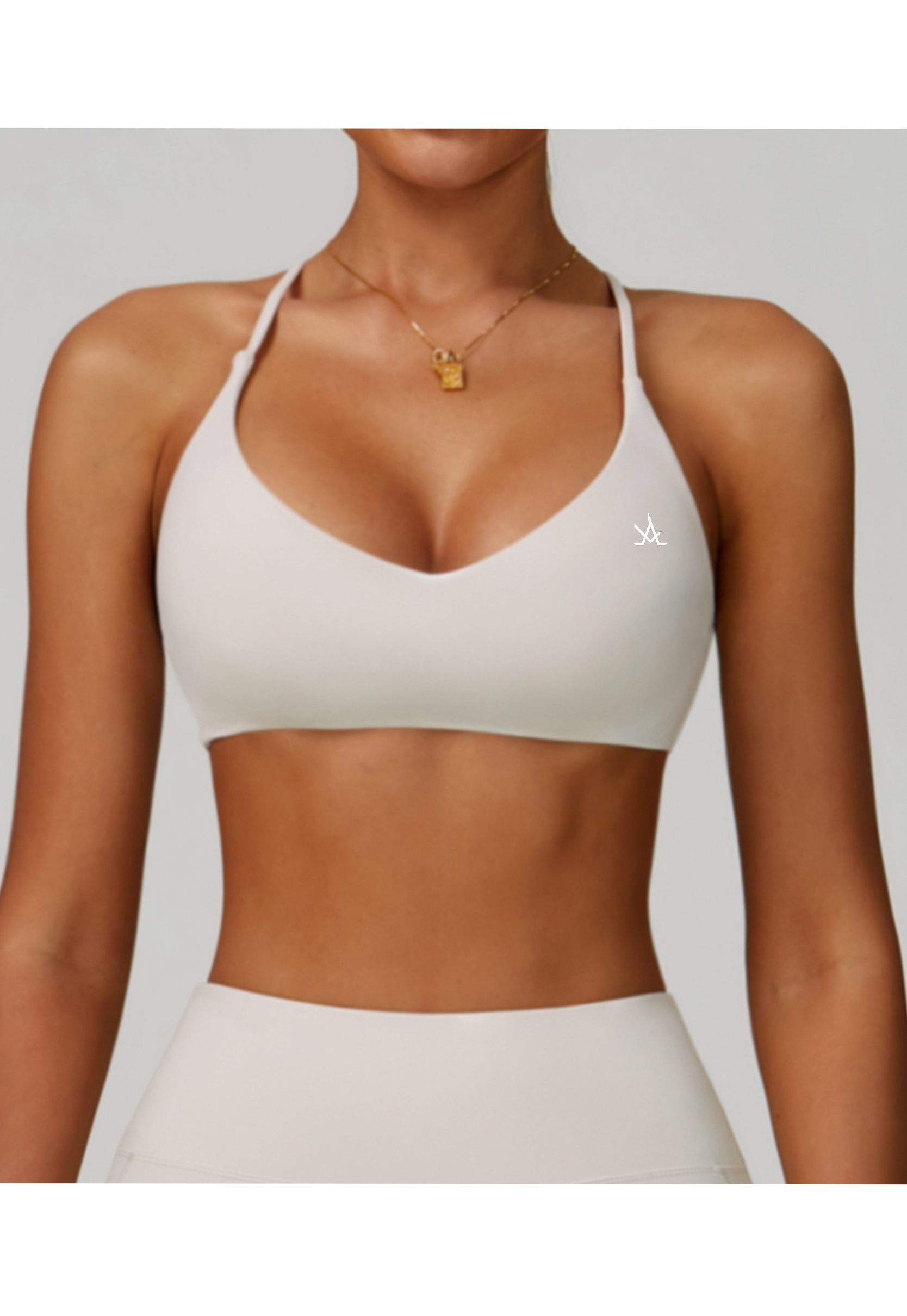 Aura Sports Bra – Graphic Logo Gym Top - Aura Linen