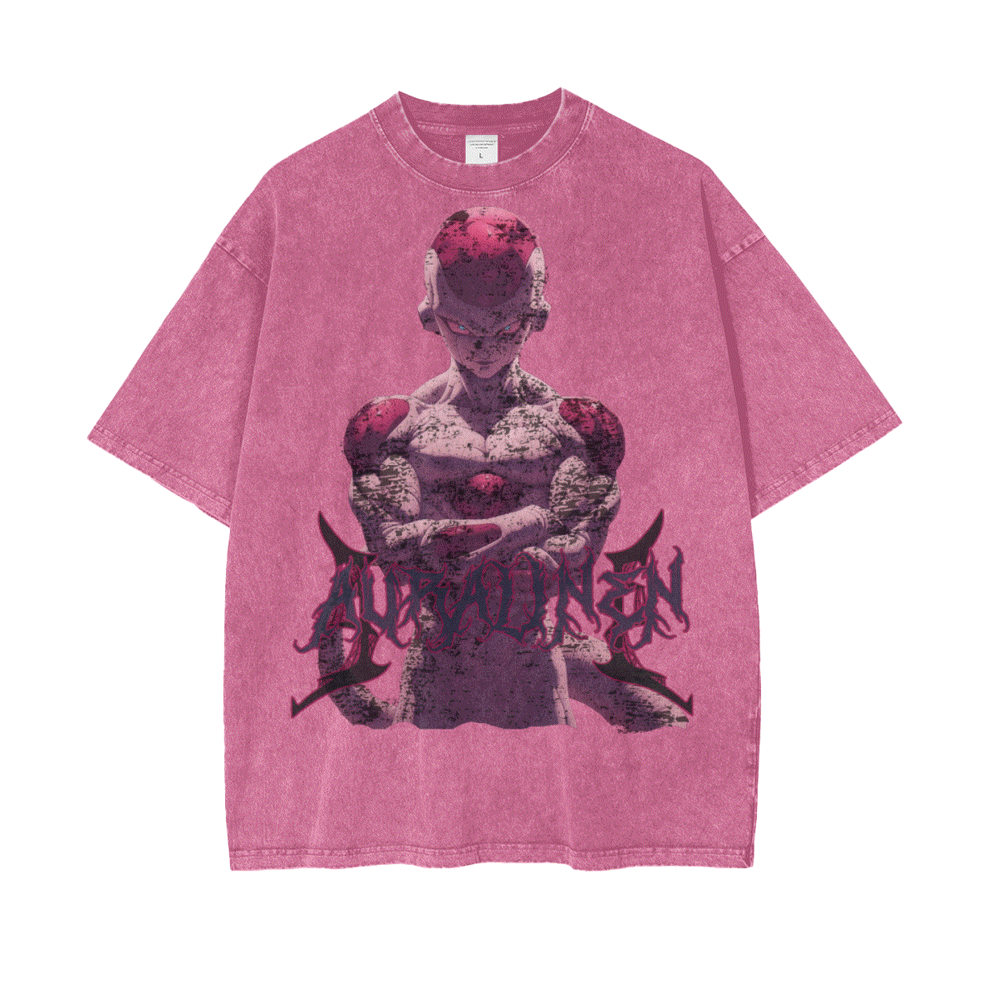 Freeza Aura Tee pink cotton casual short sleeve t-shirt with graphic print and round neck