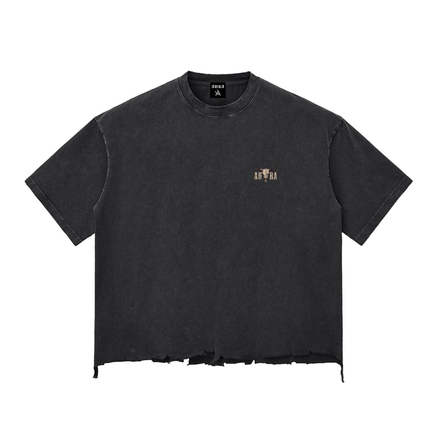 Snow Wash Raw-Hem Boxy T-shirt