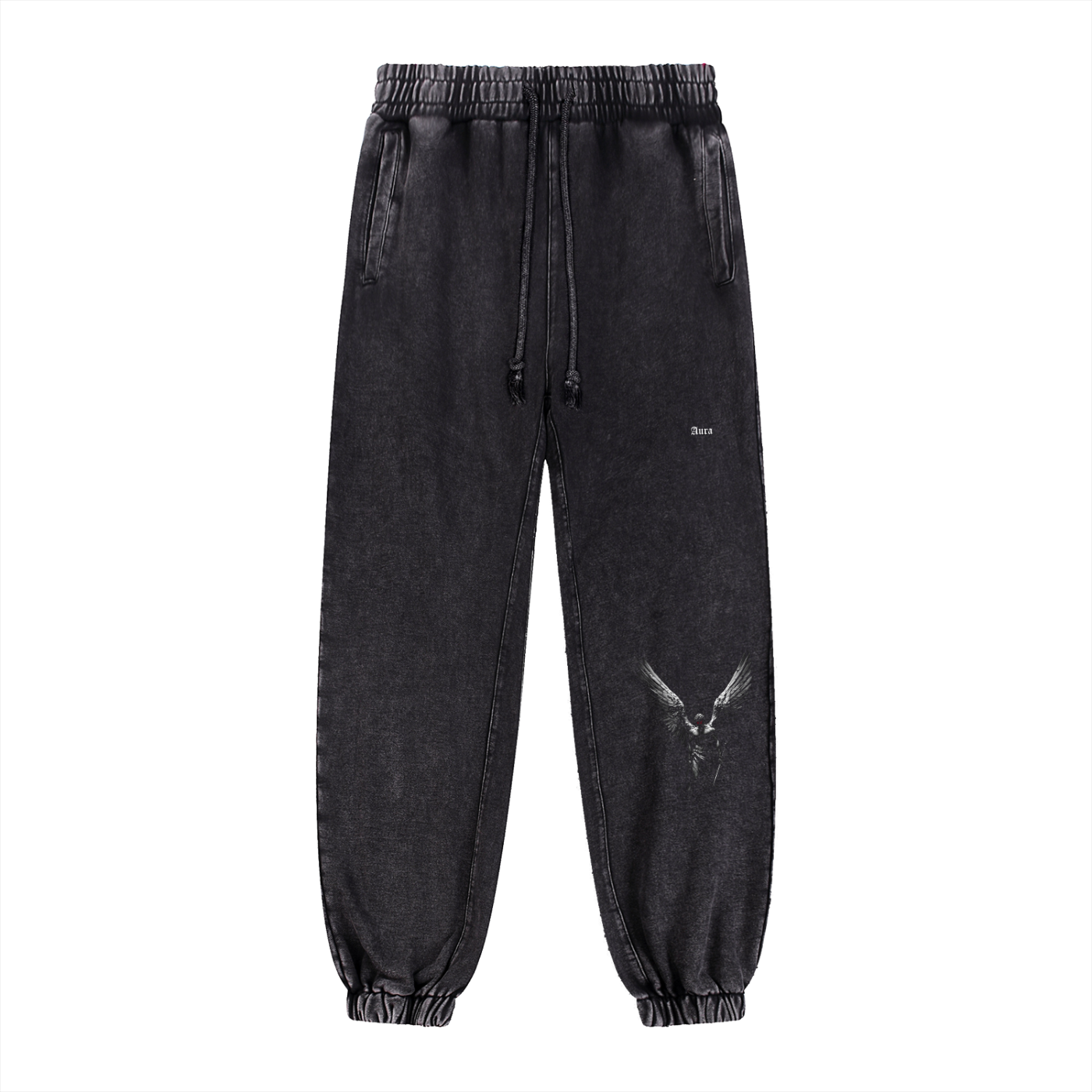 Aura Snow Wash Heavyweight Jogged Sweatpants – Stone Wash Streetwear Joggers for Men and Women - Aura Linen