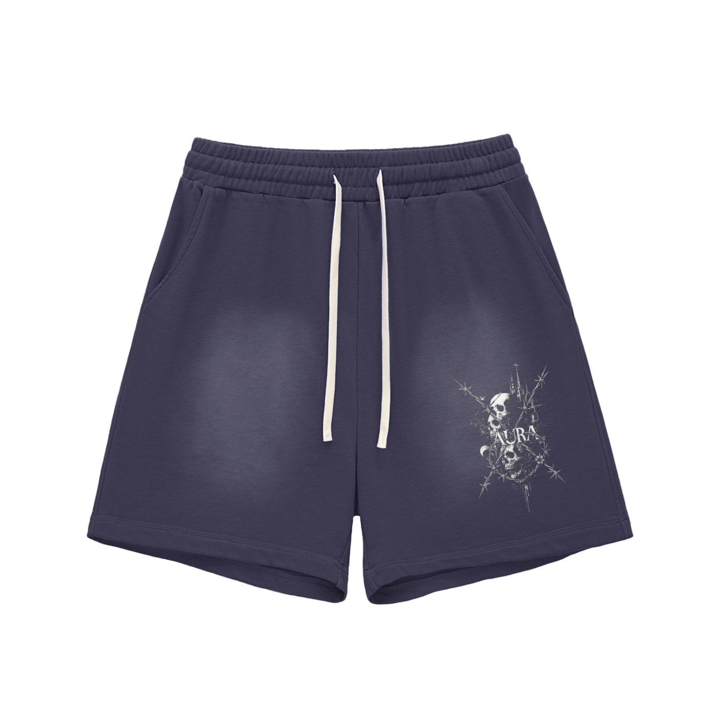 Sun Fade Raw Edge Cotton Shorts - Aura Linen