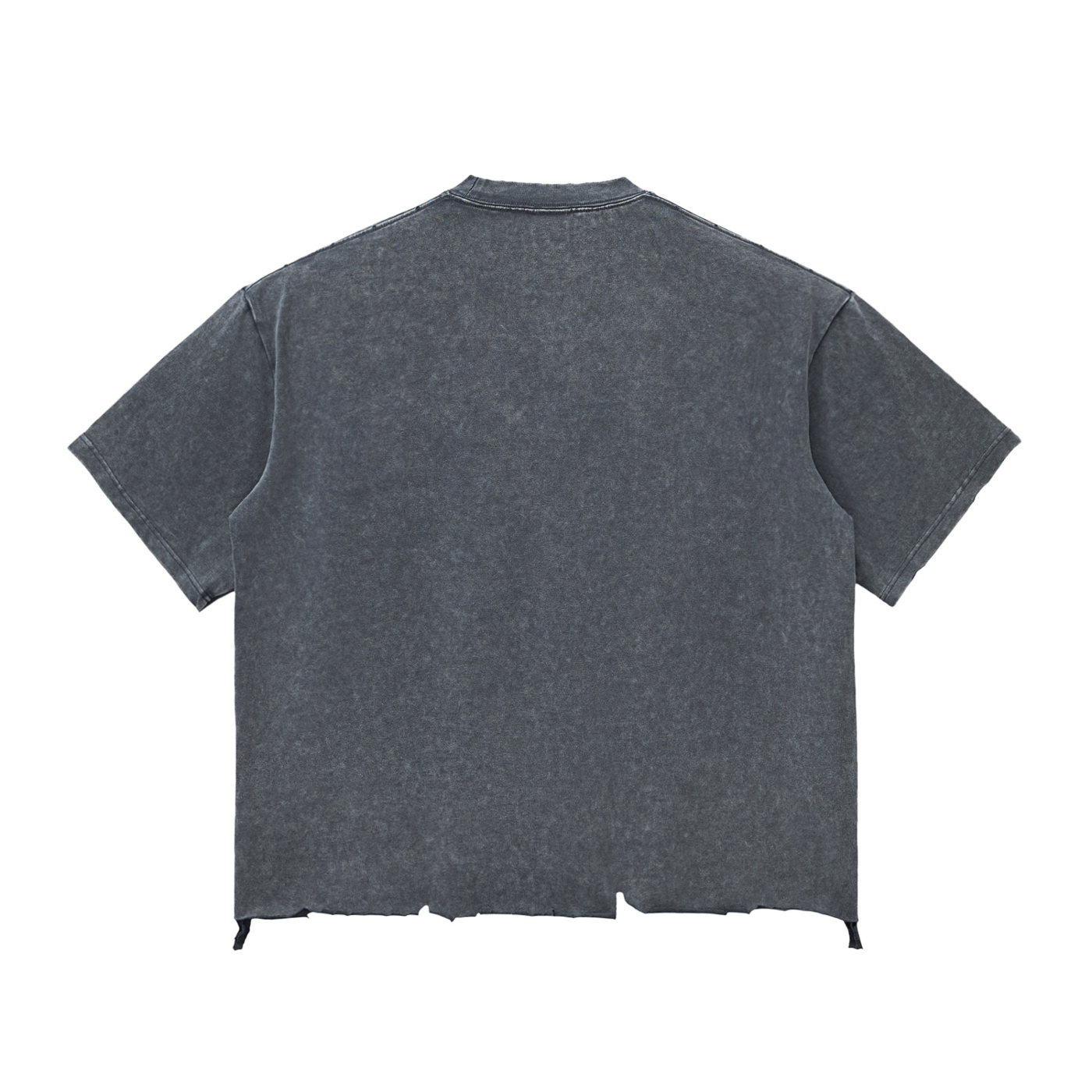 Snow Wash Raw-Hem Boxy T-shirt - Aura Linen