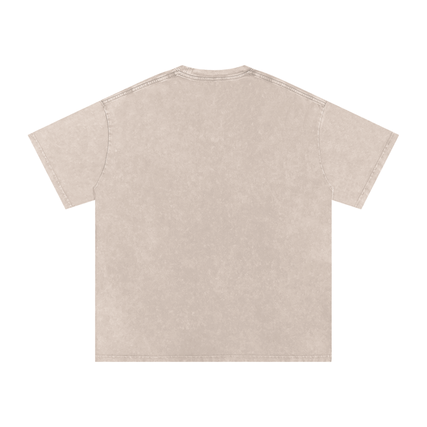 Unisex Logo Acid Wash Oversize T-Shirt in beige, 100% cotton, short sleeve, round neck, loose fit
