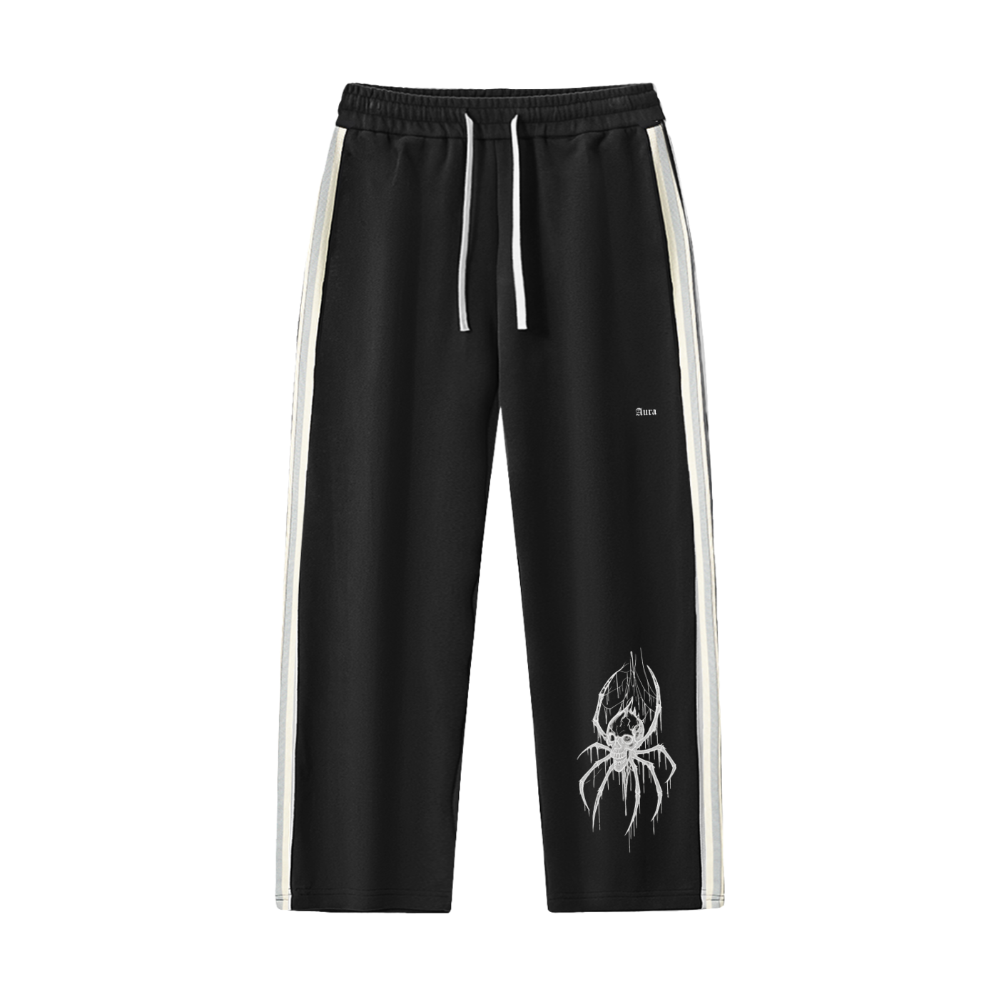 Aura Contrast Side-Stripe Straight-Leg Pants – Unisex Track-Style Streetwear Bottoms - Aura Linen