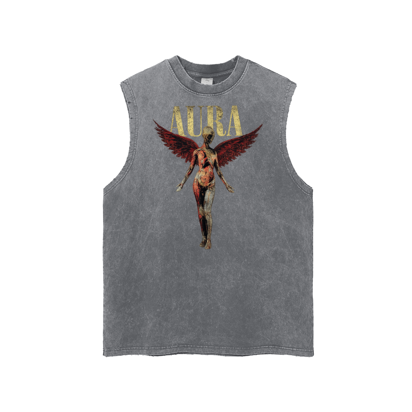Snow Washed Frayed Hem Tank Top