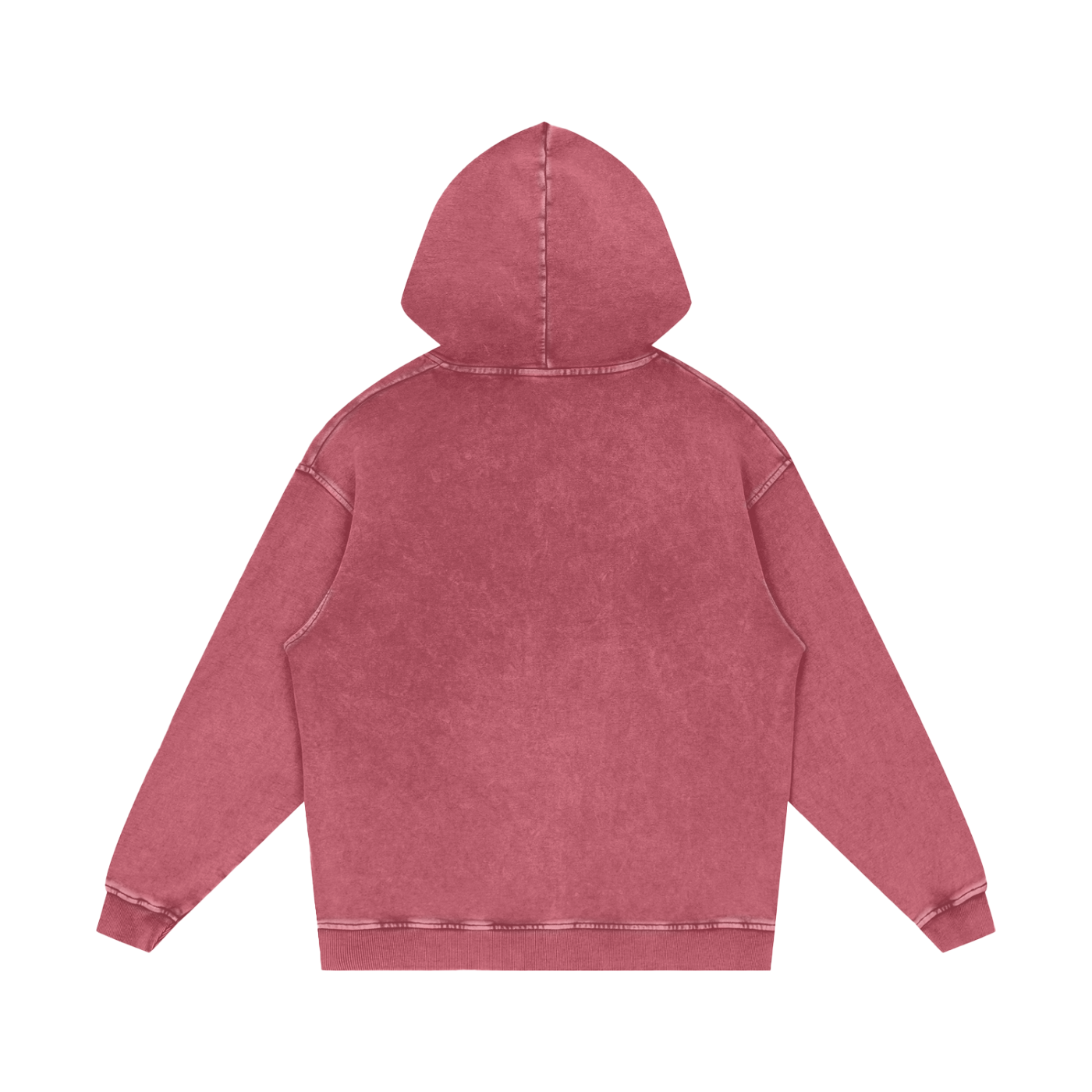 unisex oversized logo acid wash hoodie in faded red with hood and rib cuffs, made of 100% cotton, casual streetwear style