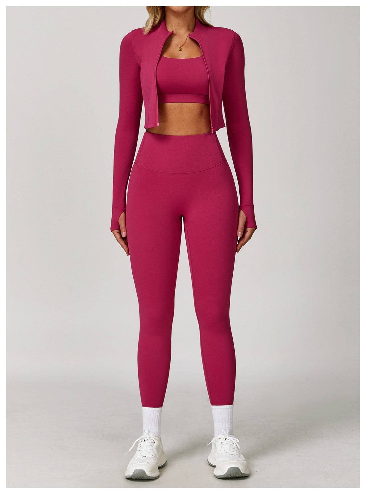 Aura Women’s Plum Leggings high-waist squat-proof gym and yoga pants with four-way stretch and breathable fabric