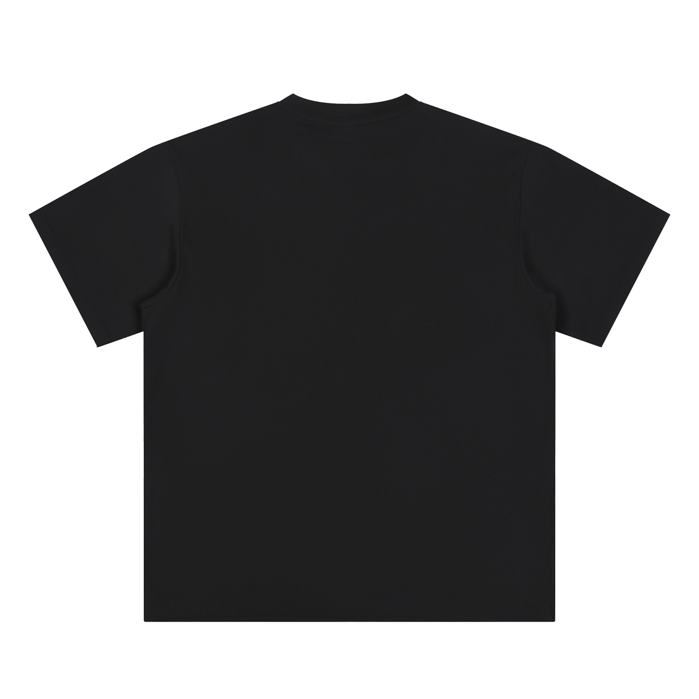 Black unisex essential t-shirt in loose fit, 100% cotton, short sleeve, round neck