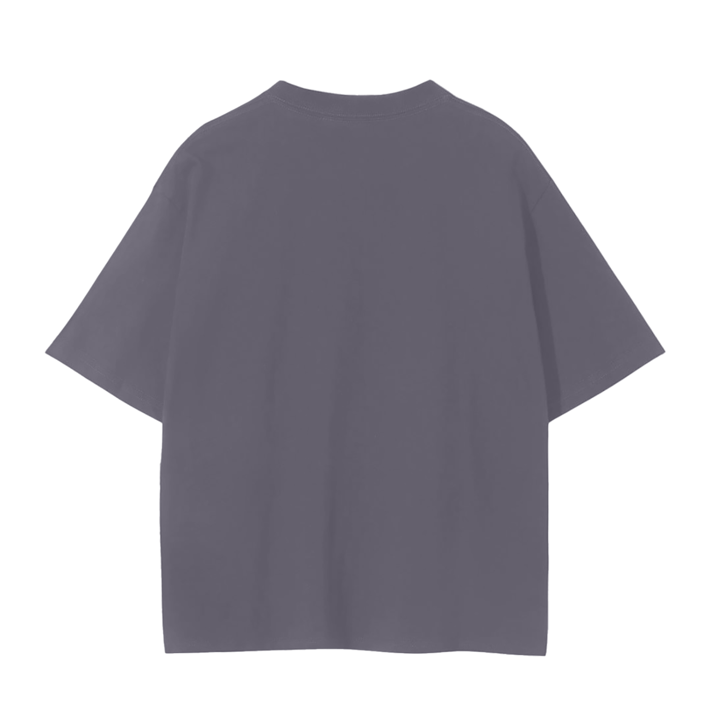 Unisex seamless gray t-shirt back view plain cotton fabric casual fit
