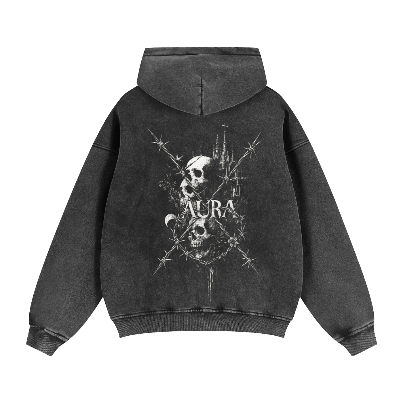 Zip-Through Boxy Fleece Hoodie - Aura Linen