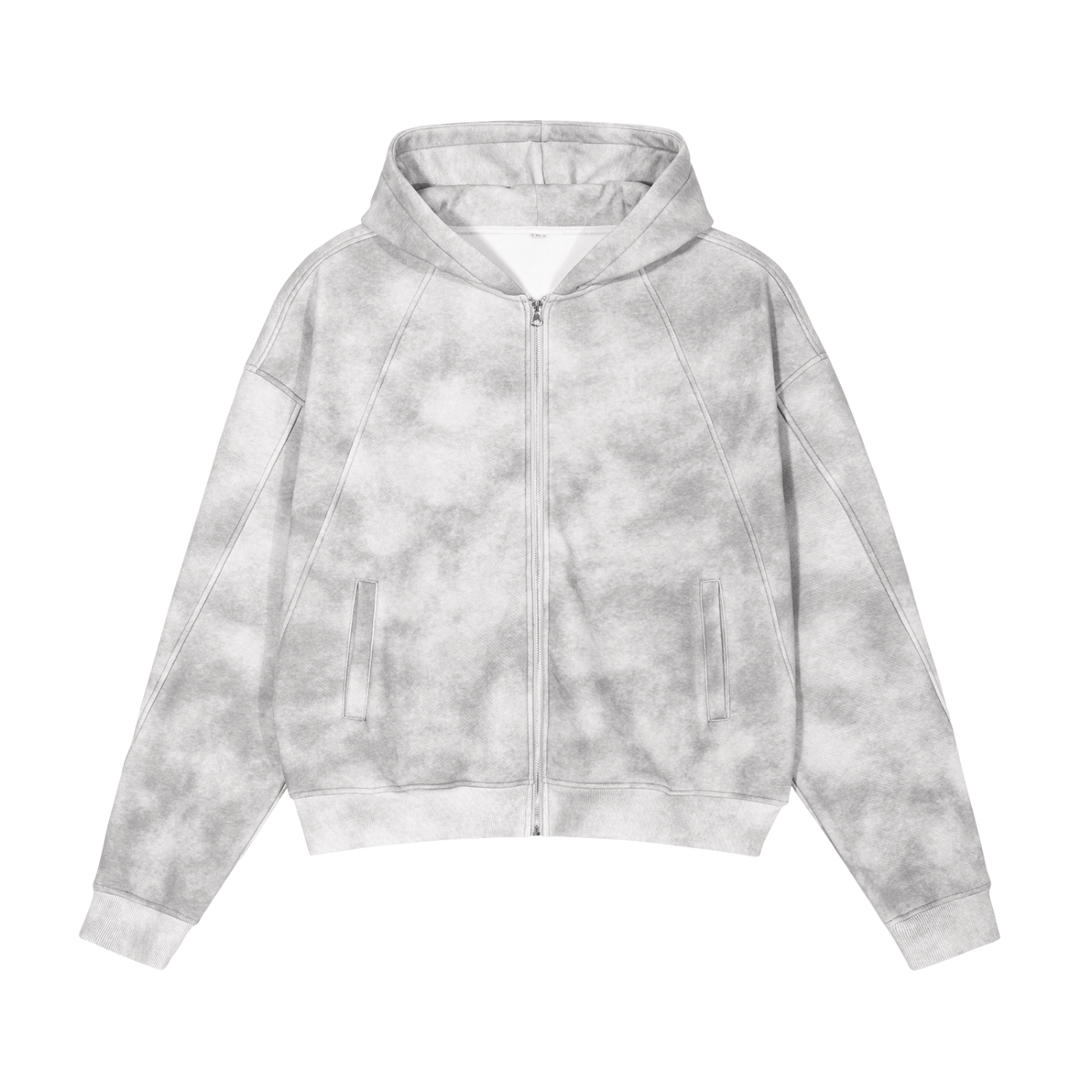 Dirty Washed Zip-Up Fleece Hoodie - Aura Linen