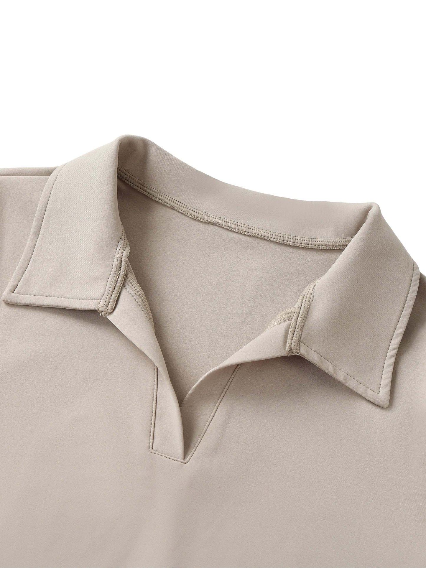 Aura V-Neck Lapel Crop Top – Stylish Women’s Street & Athleisure Tee